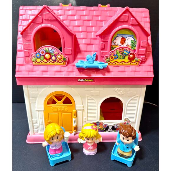 2019 Fisher Price Little People Surprise Sounds Home 3 people 2 chairs works #3 - Picture 1 of 8